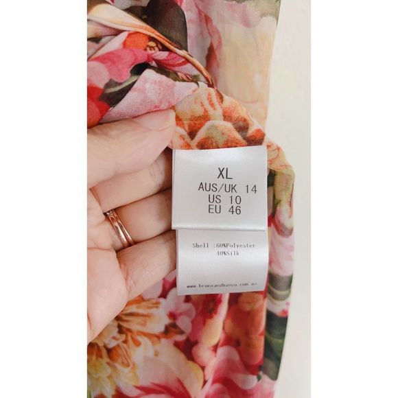 Bronx and Banco Rosa Wrap silk blend Dress in Rose & Multicolor XL(US10) - Picture 8 of 10